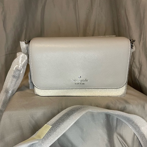 NWT Kate Spade Madison Willow Mini Flap Crossbody in Gray and Cream - Picture 9 of 14
